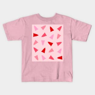 Christmas Holidays, Pink and Red Trees Kids T-Shirt